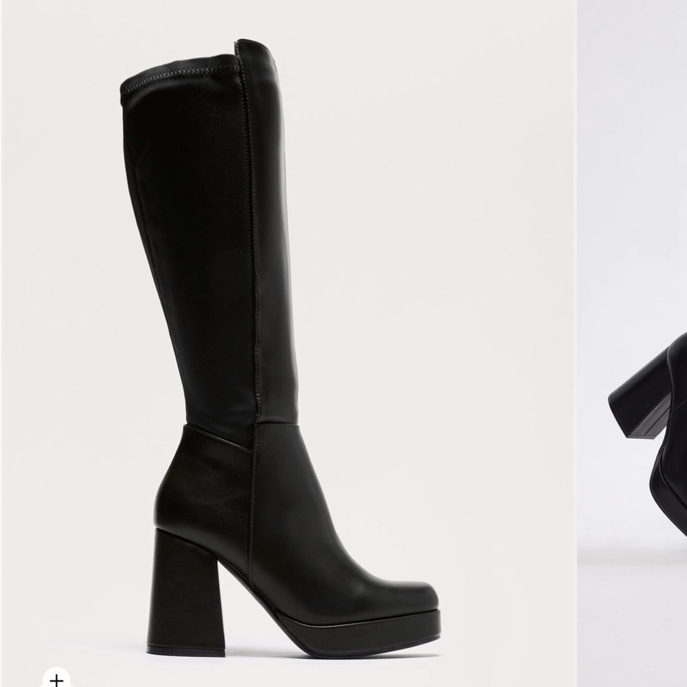 Fashion Nova Black Vic knee high boots